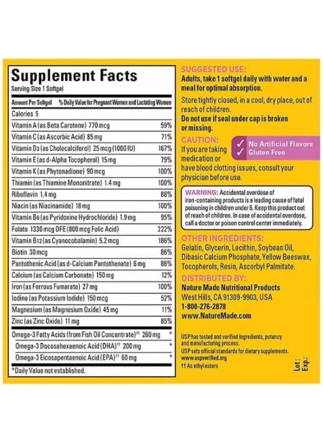 Prenatal + Dha 200 Mg Multivitamin Softgels 150 Ct