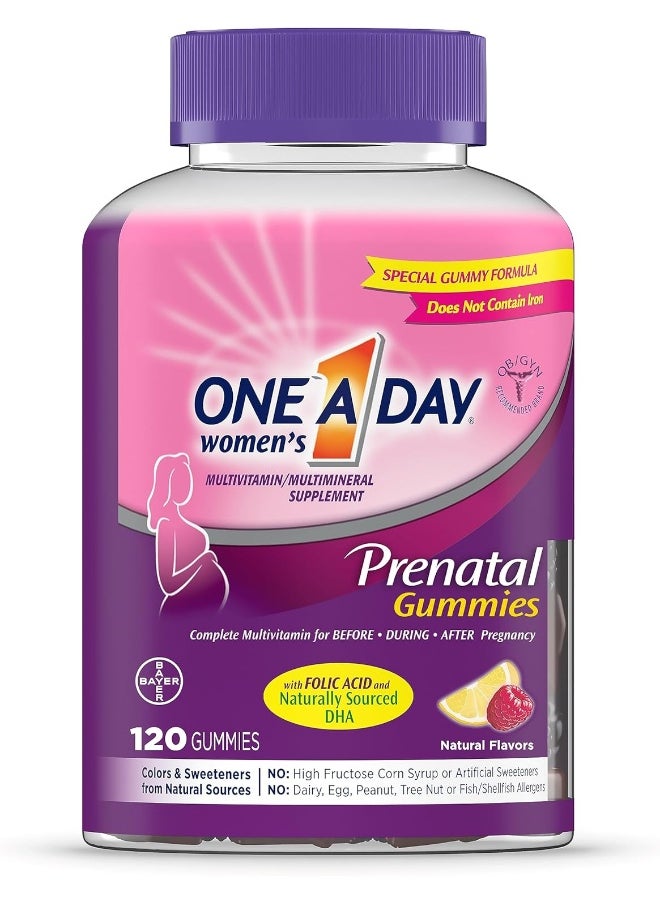 Women’S Prenatal Multivitamin Gummies Including Vitamin A, C, D, B6, B12, Folic Acid & More, 120 Count, Supplement For Before And During Pregnancy