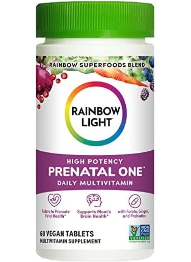 Prenatal One Multivitamin, Folic Acid, Calcium, & Vitamin D, Gluten Free, Supports From Conception To Postnatal, Clinically Proven Absorption, 60 Tablets