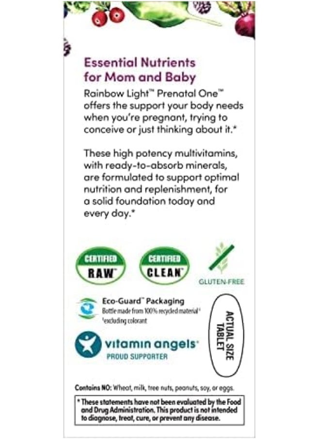 Prenatal One Multivitamin, Folic Acid, Calcium, & Vitamin D, Gluten Free, Supports From Conception To Postnatal, Clinically Proven Absorption, 60 Tablets