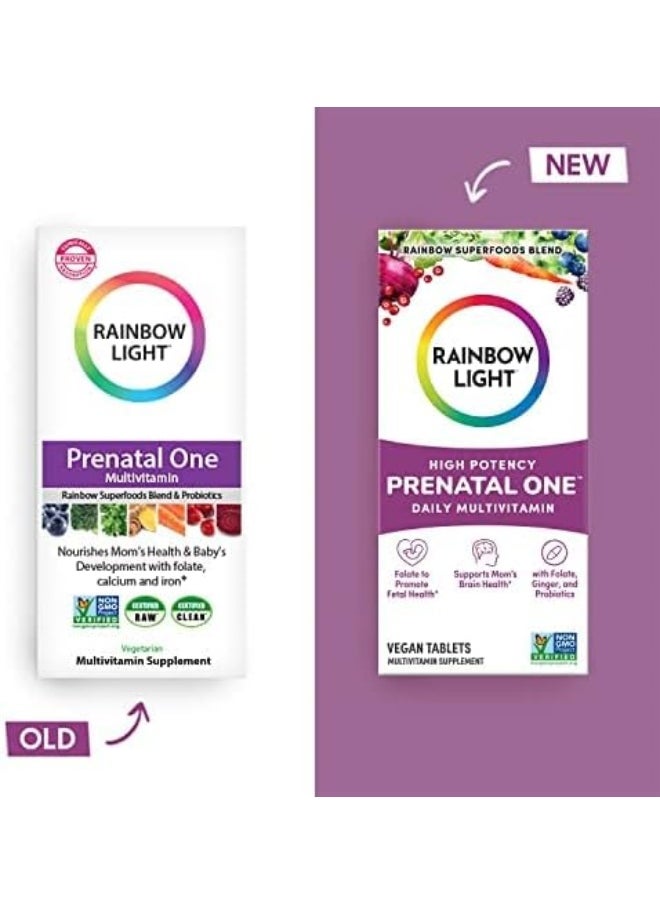 Prenatal One Multivitamin, Folic Acid, Calcium, & Vitamin D, Gluten Free, Supports From Conception To Postnatal, Clinically Proven Absorption, 60 Tablets