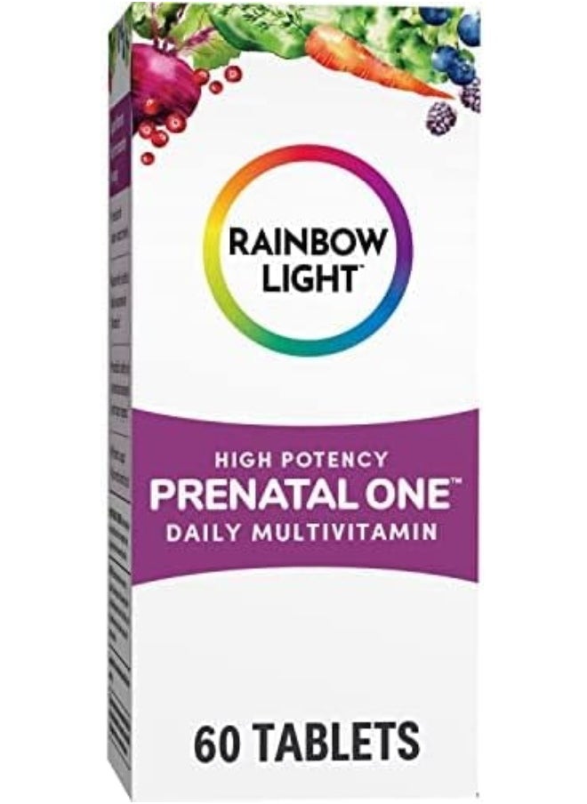 Prenatal One Multivitamin, Folic Acid, Calcium, & Vitamin D, Gluten Free, Supports From Conception To Postnatal, Clinically Proven Absorption, 60 Tablets