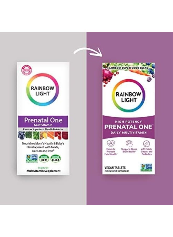 Prenatal One Multivitamin, Folic Acid, Calcium, & Vitamin D, Gluten Free, Supports From Conception To Postnatal, Clinically Proven Absorption, 60 Tablets