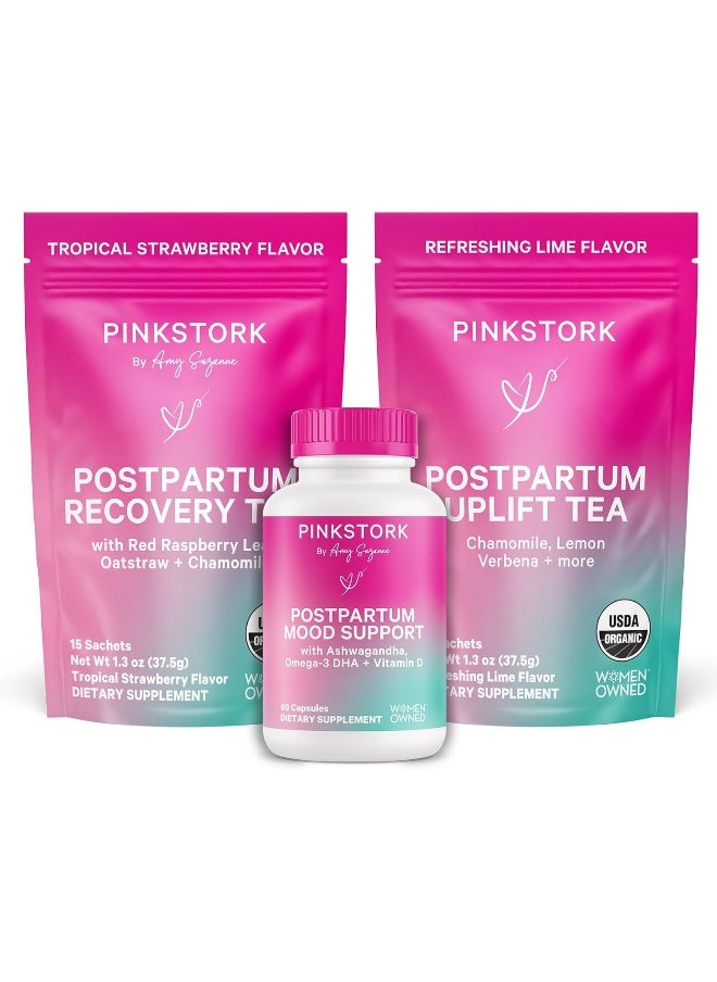 Postpartum Bundle: Postpartum Reset, Uplift Tea, Recovery Tea