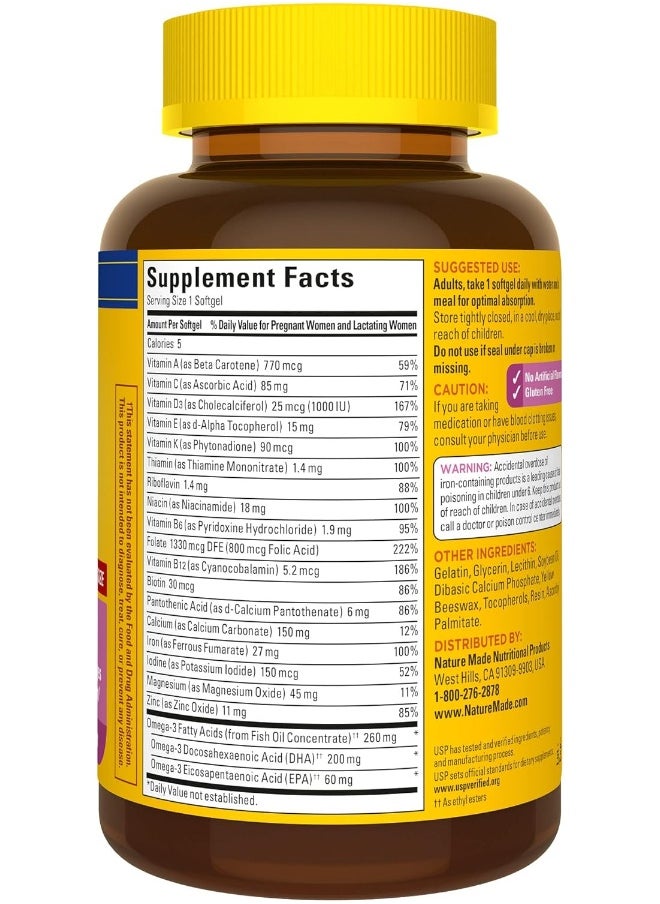 , Prenatal, Multi + Dha 200 Mg, Rich In Folic Acid, Iron, Iodine & Zinc Value Size 90 Softgels