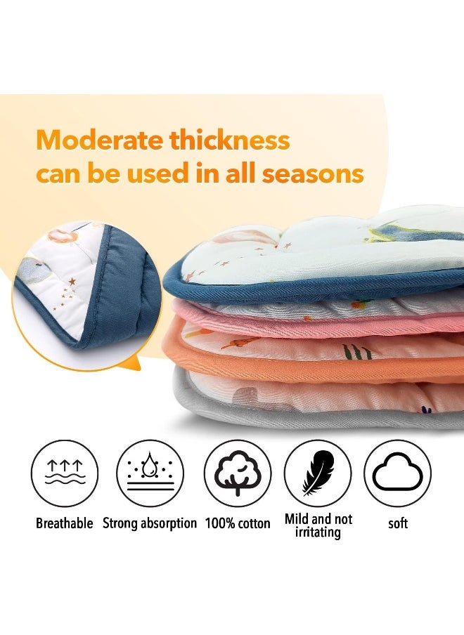 LAT LEE AND TOWN Baby Stroller Cushion, Infant Car Seat Insert-Reversible Universal Breathable Soft Newborn Stroller Mat, 100% Cotton Cover Toddler Seat Pad Liner-34x78cm, 1 Pack (Whale)