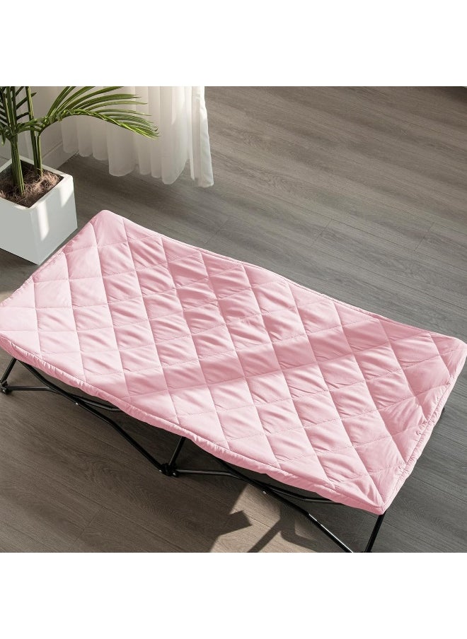 Sheet for Regalo My Cot Portable Toddler Bed, Joovy Travel Cot (Sheet Only, Bed not Included), Soft Padded Cover, Pink
