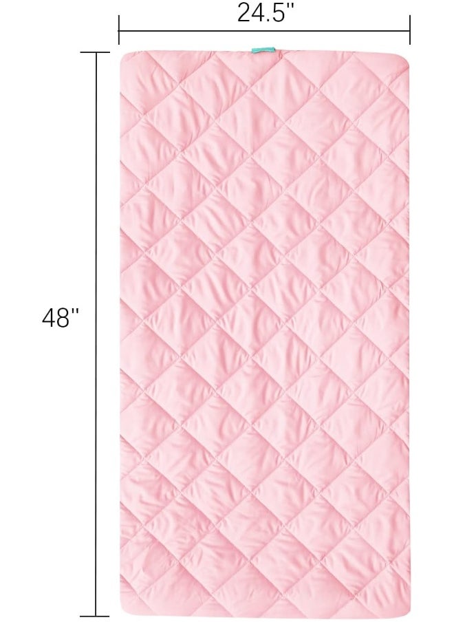 Sheet for Regalo My Cot Portable Toddler Bed, Joovy Travel Cot (Sheet Only, Bed not Included), Soft Padded Cover, Pink