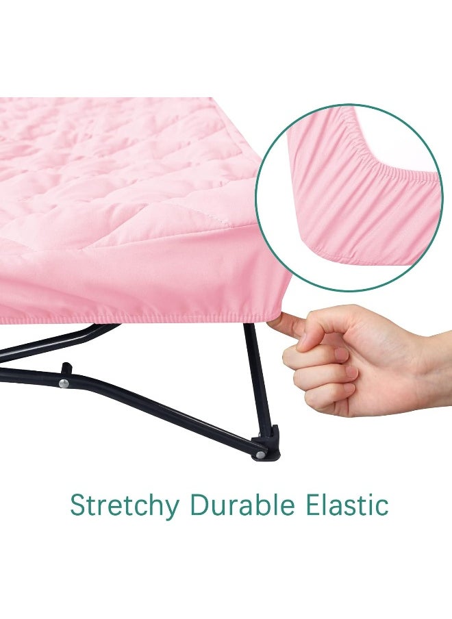 Sheet for Regalo My Cot Portable Toddler Bed, Joovy Travel Cot (Sheet Only, Bed not Included), Soft Padded Cover, Pink