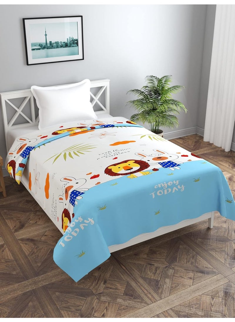 BREVARD Glacecotton Single Duvet CoverRajai CoverBlanket Cover with Zipper 60x90 Inches Blue Offwhite