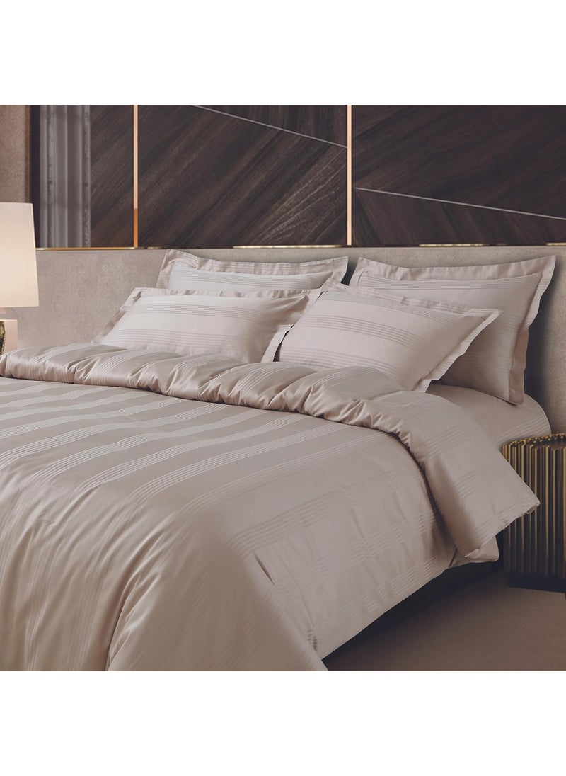 Malako Turin Jacquard Beige 100 Cotton Super King Size Duvet CoverQuilt Cover