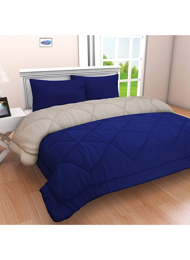 Gangauri Creations All Season Microfiber Reversible Duvet Blanket AC Comforter Special for All Seasons King Size 90100 Blue Grey