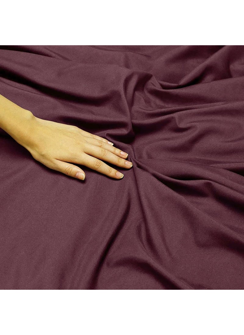 King Size Duvet Cover 3 Piece Microfiber 260 x 280 Cm Duvet Cover for King Bed Hotel Quality Comforter Cover 600 Series Wrinkle Fade Resistant Wine