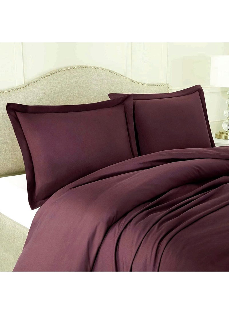 King Size Duvet Cover 3 Piece Microfiber 260 x 280 Cm Duvet Cover for King Bed Hotel Quality Comforter Cover 600 Series Wrinkle Fade Resistant Wine