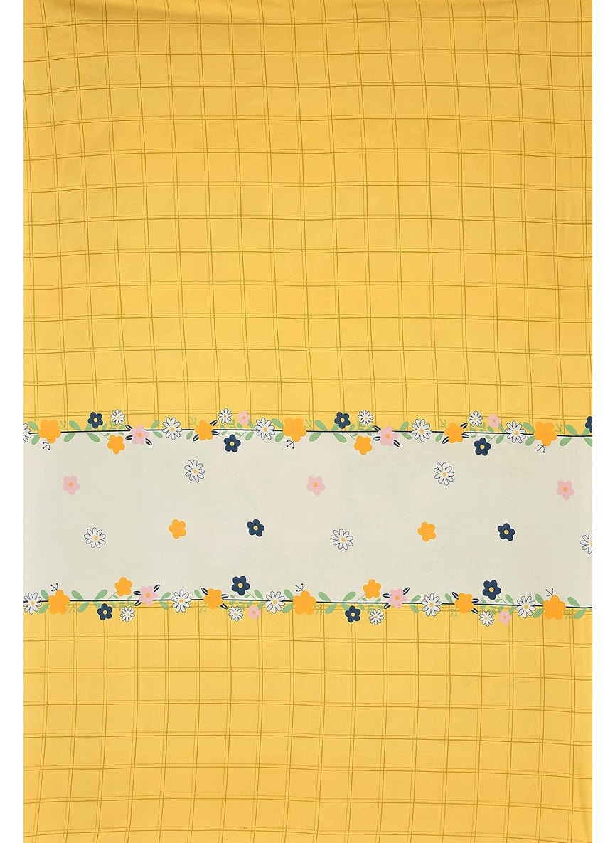 CHHILAKIYA Diwan Set Covers Cotton 8 Pieces Pure Cotton Designer Printed Standard Diwan Set 1 Single Bedsheet 2 Bolster Covers 5 Cushion Covers Yellow