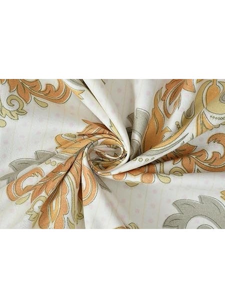 Slazie 300 TC Premium Glace Cotton Duvet Cover with Zipper King Size Razai CoverDohar Cover for Double BedQuilt Cover WinterWarm StuffKing Size Dohars 90x100 InchesWhite Yellow FloralNDV 023