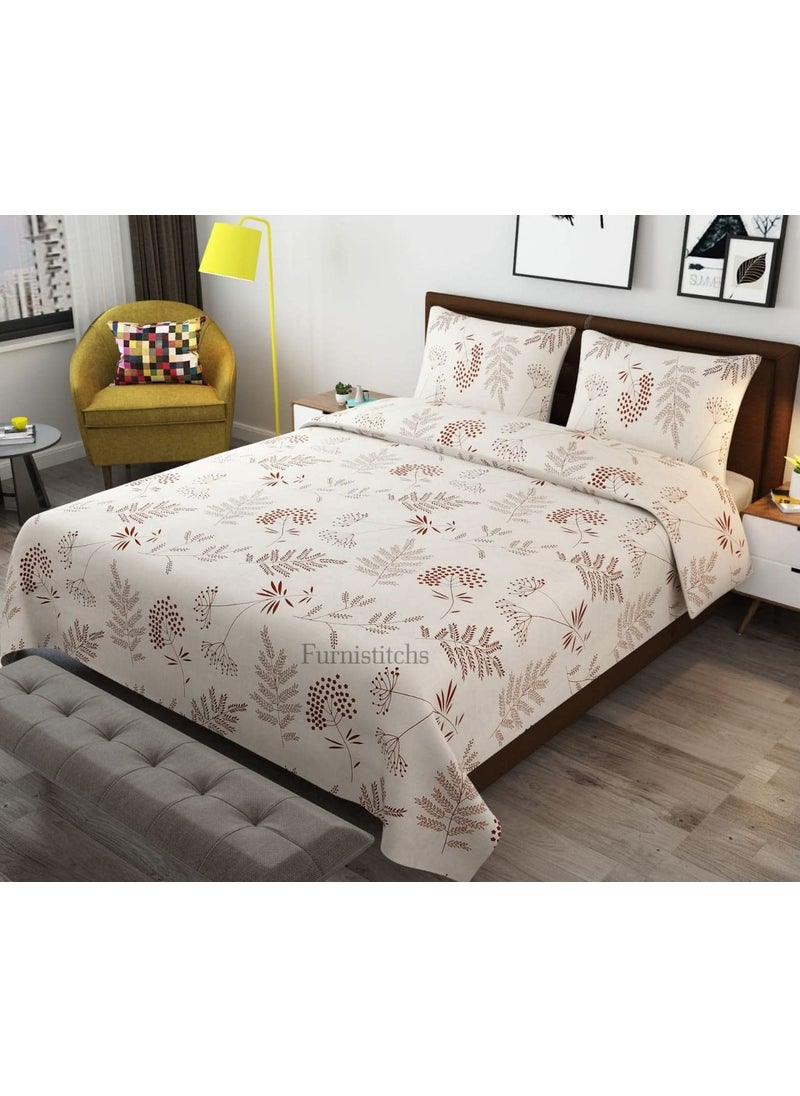 Furnistitchs Premium Glace Cotton Duvet CoverComforter CoverRajai CoverBlanket CoverQuilt Cover with Zipper Double King Size 90x100 inches Snow
