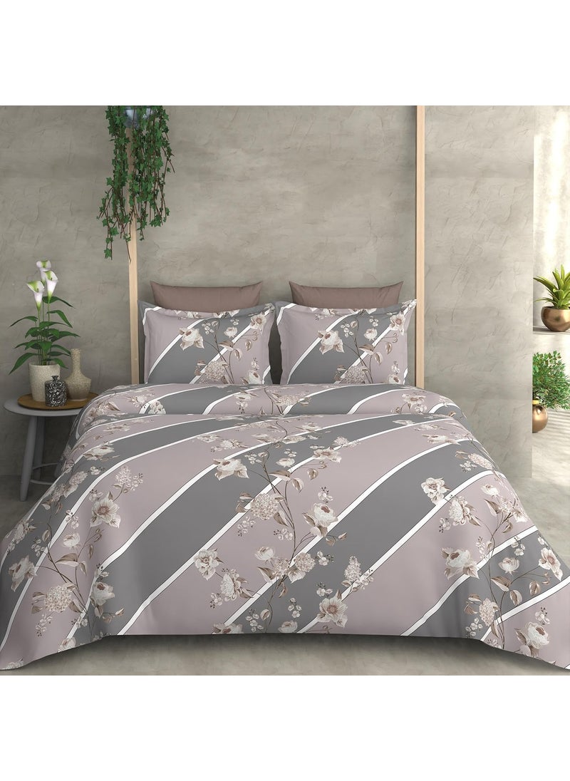 Ab Home Decor Glace Cotton Feel King Size Duvet Cover II Comforter Cover II Razai Cover II Dohars Quilt Cover for Double Bed with Zipper 90x100 Inch Violet Bale
