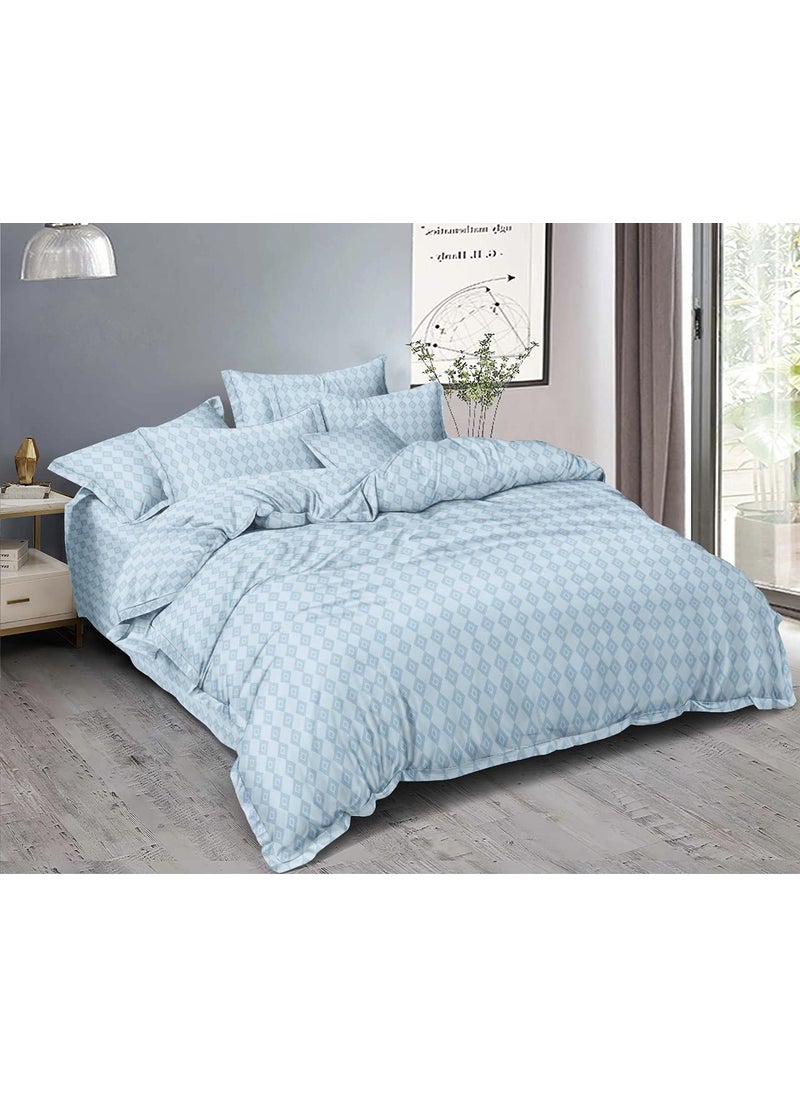 Furnistitchs Glace Cotton Double Size Duvet Cover Quilt Cover Razai Cover 90x100 inches Sky Blue Eyes Double 90x100