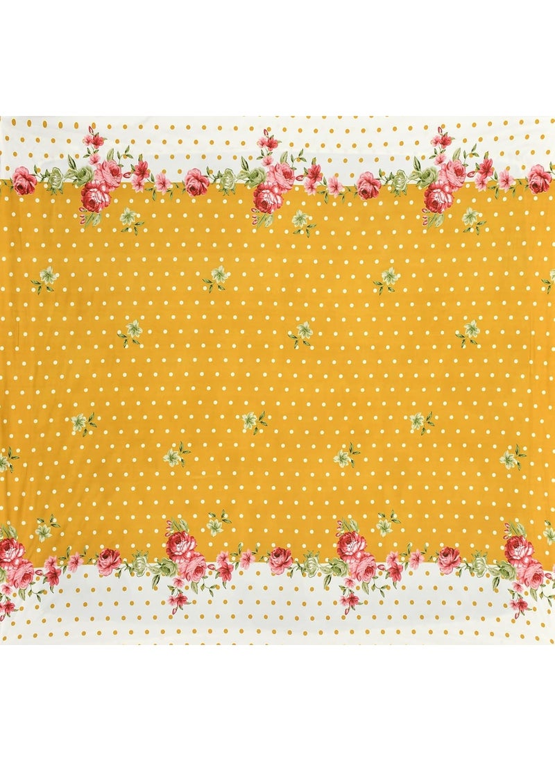 HOMICON Premium Cotton Feel 8 Pieces Diwan Cover Set with 1 Single Diwan Bedsheet 2 Bolster Covers and 5 Cushions Cover HALDI Haldi