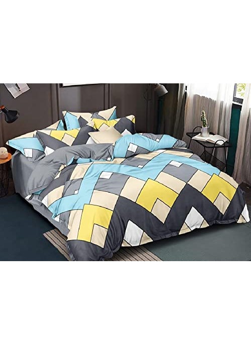 Laying Style Soft Glace Cotton King Size Duvet CoverSize 90x100 inch II Razai Cover II Quilt Cover for Double Bed Size with Zipper Dohars Color Multicolor