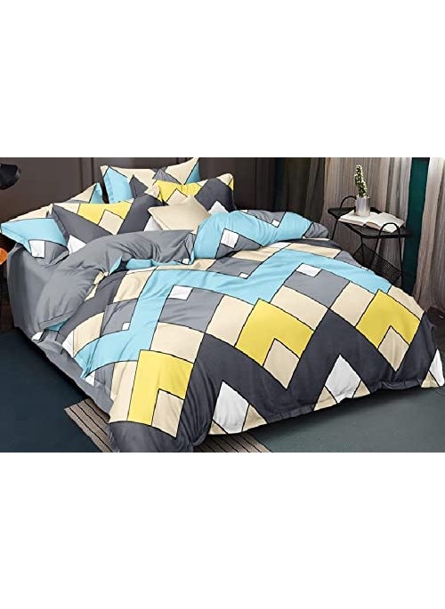 Laying Style Soft Glace Cotton King Size Duvet CoverSize 90x100 inch II Razai Cover II Quilt Cover for Double Bed Size with Zipper Dohars Color Multicolor