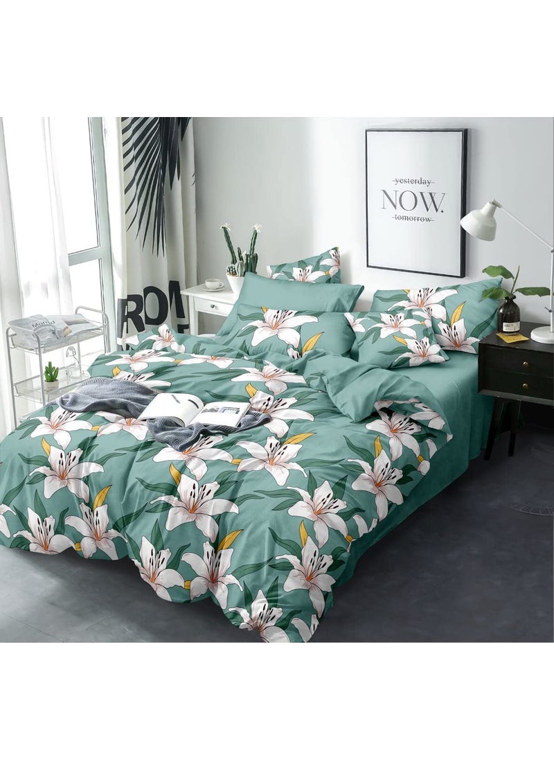 MORADO Glace Cotton Single Duvet CoverRajai CoverBlanket Cover with Zipper 60x90 Inche White Lily