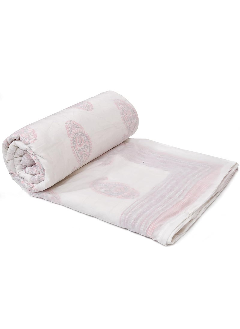 BLOCKS OF INDIA Cotton DuvetQuiltComforterRajai Cover Twin 300 Threadcount Zip Solid