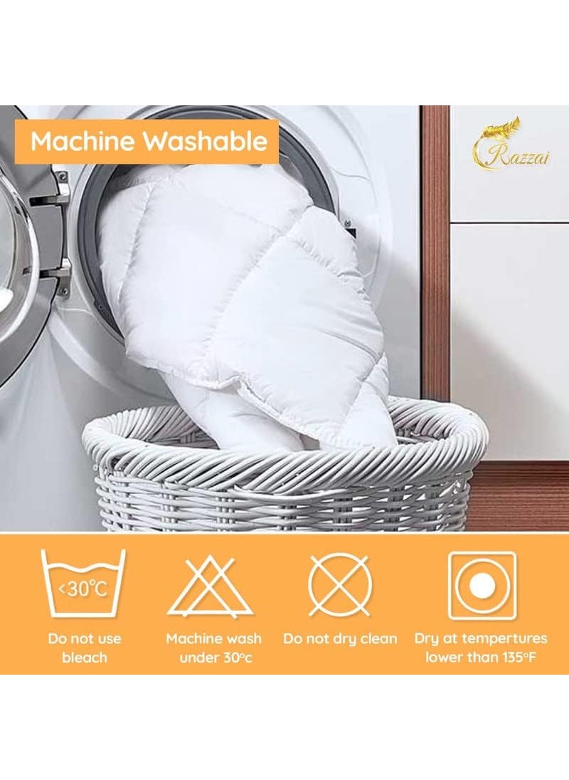 HOME PLUS STUDIO 300 GSM Microfibre Queen Size Warm Duvet Winter Quilt Comforter Blanket Rajai Warm Sleep White 90x100inch228x254 Metres