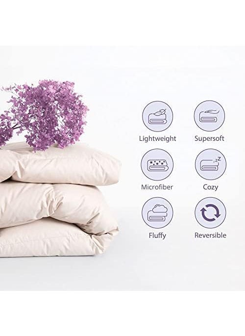 HOME PLUS STUDIO 300 GSM Microfibre Queen Size Warm Duvet Winter Quilt Comforter Blanket Rajai Warm Sleep White 90x100inch228x254 Metres