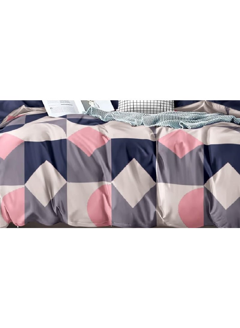 Laying Style Soft Glace Cotton Super King Size Duvet Cover II Razai Cover II Quilt Cover for Double Bed Size with Zipper Dohars 108x108 inchMulti