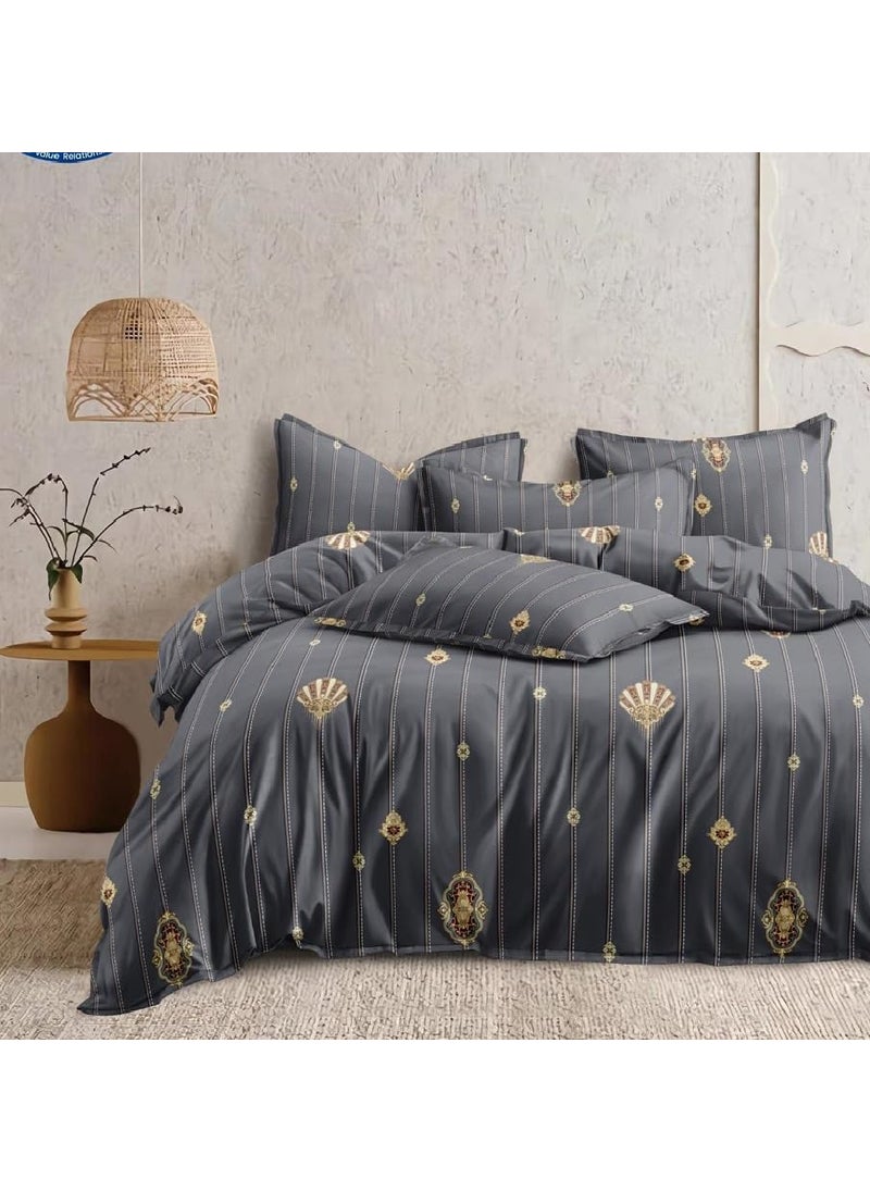 Laying Style Soft Glace Cotton Super King Size Duvet Cover II Razai Cover II Quilt Cover for Double Bed Size with Zipper Dohars 108x108 inch Multicolor