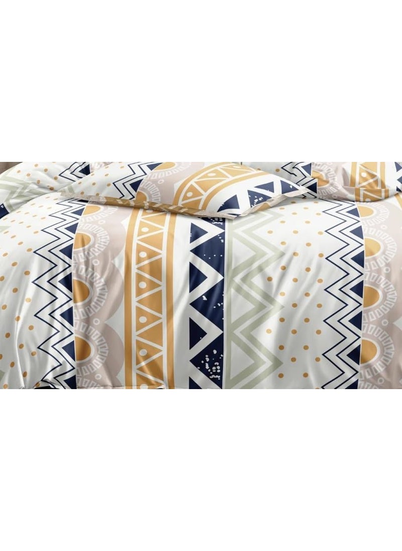 Laying Style Soft Glace Cotton Super King Size Duvet Cover II Razai Cover II Quilt Cover for Double Bed Size with Zipper Dohars 108x108 inch Multicolor