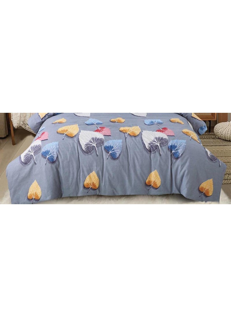 AB HOME DECOR 160TC Super Soft Glace Cotton King Size Duvet Cover II Comforter Cover II Razai Cover II Dohars Quilt Cover for Double Bed with Zipper 90x100 InchGrey Patta