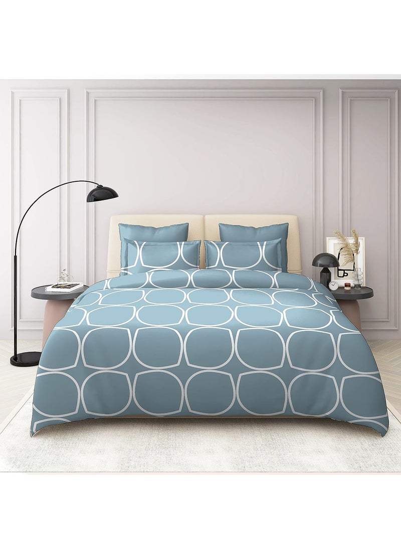 Livmoda Ultra Soft Glace Cotton King Size Duvet Cover II Comforter Cover II Razai Cover II Dohars Quilt Cover for Double Bed with Zipper 90x100 InchRust Moon