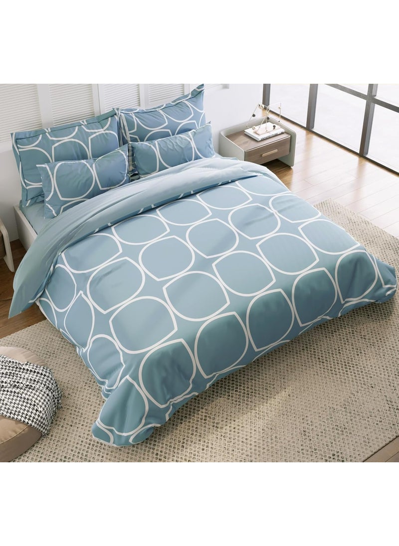 Livmoda Ultra Soft Glace Cotton King Size Duvet Cover II Comforter Cover II Razai Cover II Dohars Quilt Cover for Double Bed with Zipper 90x100 InchRust Moon