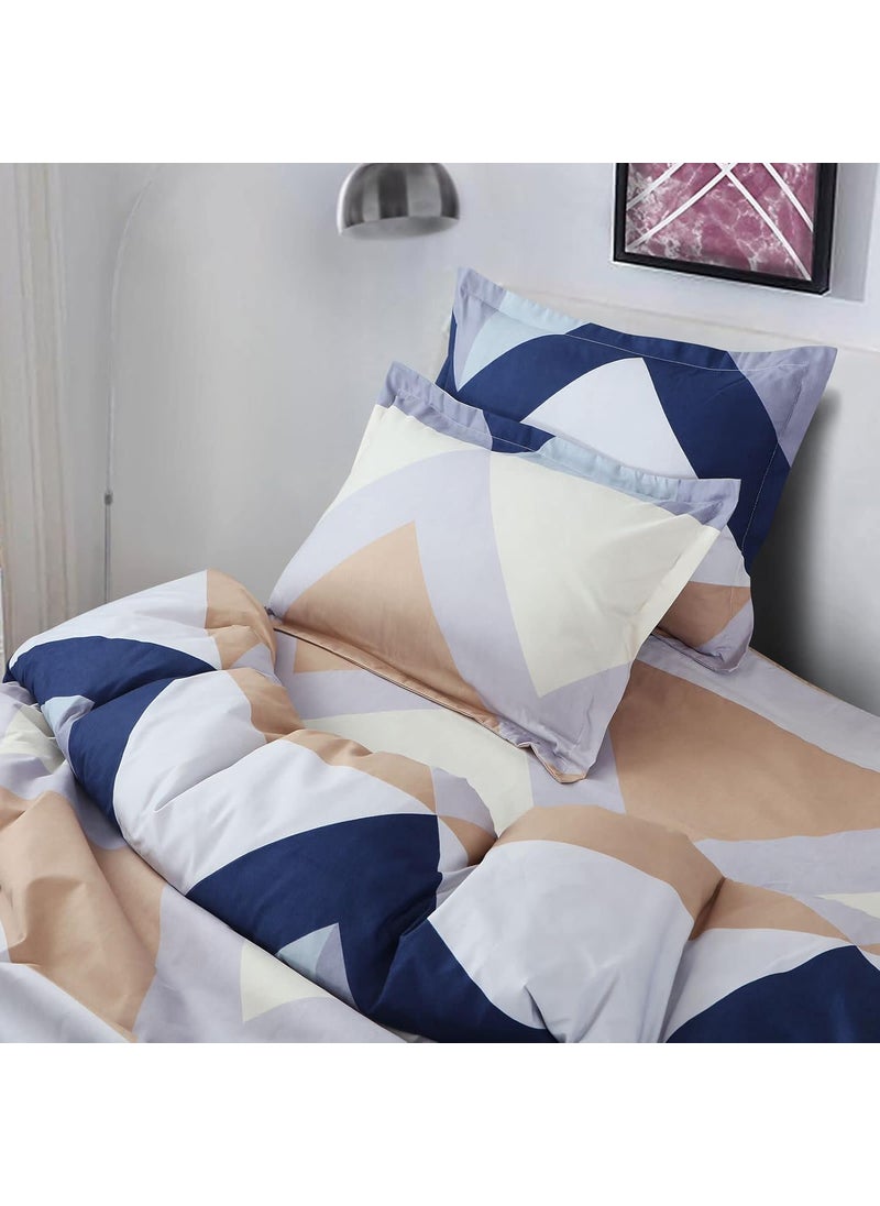 Ab Home Decor Glace Cotton King Size Duvet Cover II Comforter Cover II Razai Cover II Dohars Quilt Cover for Double Bed with Zipper 90x100 Inch Cream Lines
