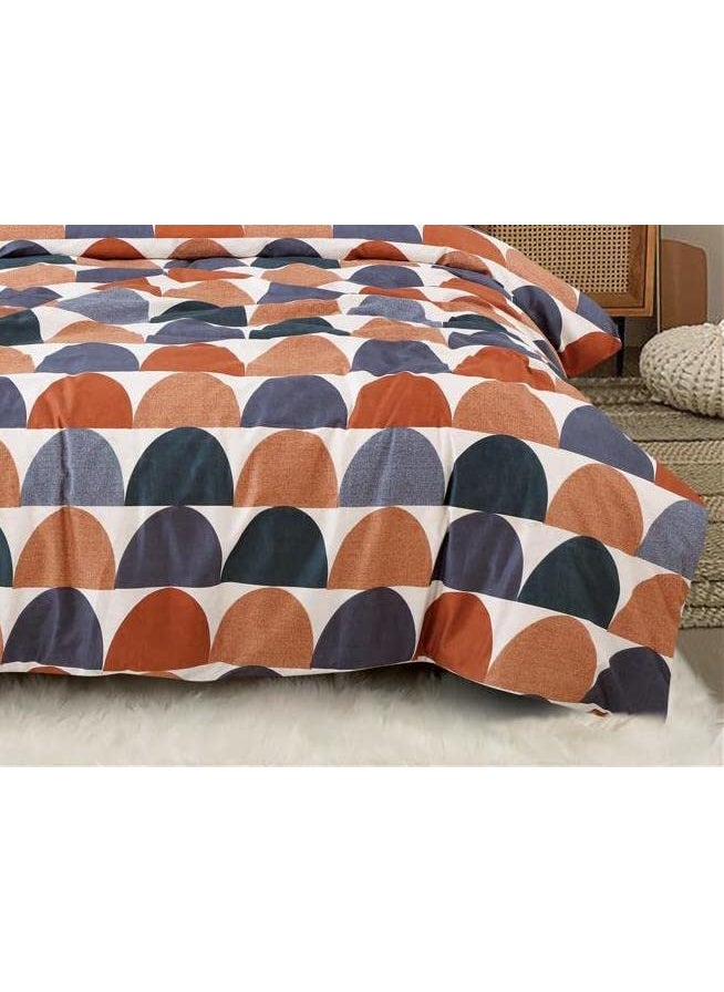 AB HOME DECOR 160TC Super Soft Glace Cotton King Size Duvet Cover II Comforter Cover II Razai Cover II Dohars Quilt Cover for Double Bed with Zipper 90x100 InchRust Moon