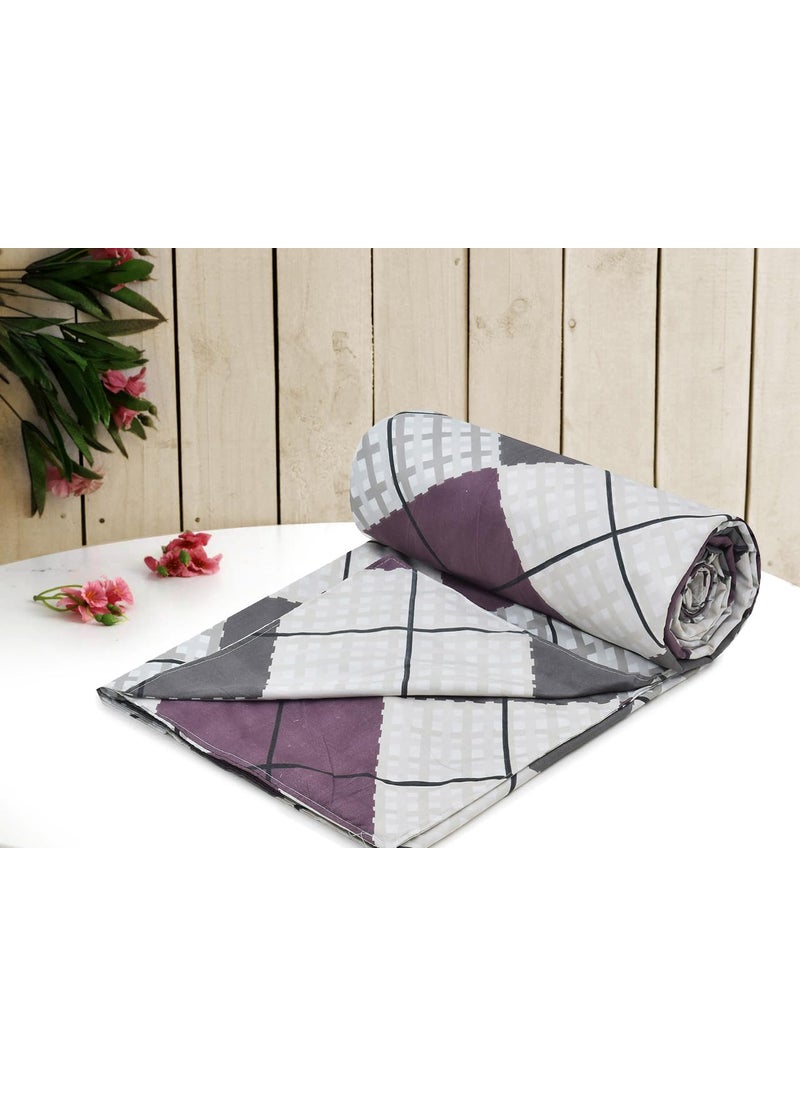 COZY FURNISH Super Soft Microfiber Cotton Single Duvet CoverComforter CoverRajai CoverBlanket CoverQuilt Cover Single Size 60X90Inches with Zipper with Four Corner Ties