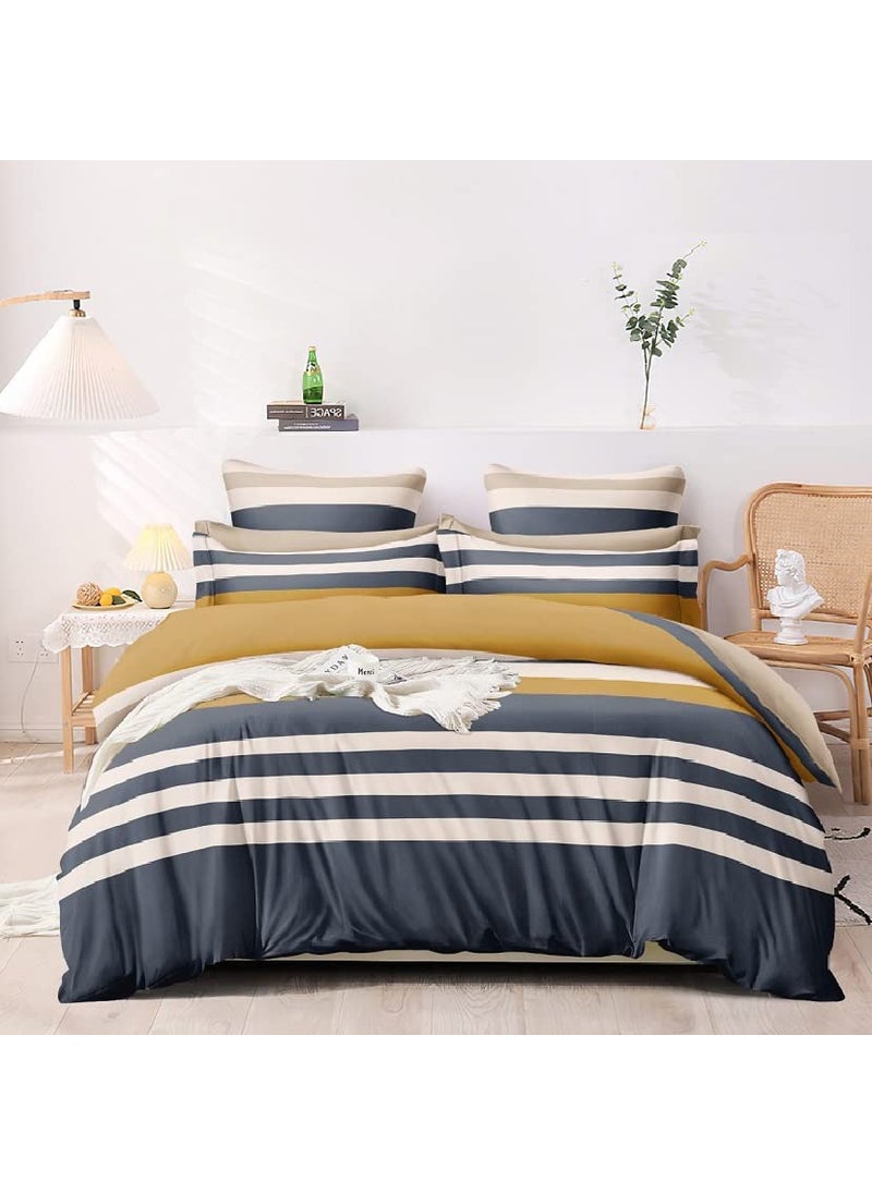 Laying Style Soft Glace Cotton Super King Size Duvet Cover II Razai Cover II Quilt Cover for Double Bed Size with Zipper Dohars 108x108 inch Multicolor