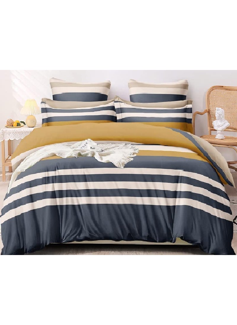 Laying Style Soft Glace Cotton Super King Size Duvet Cover II Razai Cover II Quilt Cover for Double Bed Size with Zipper Dohars 108x108 inch Multicolor