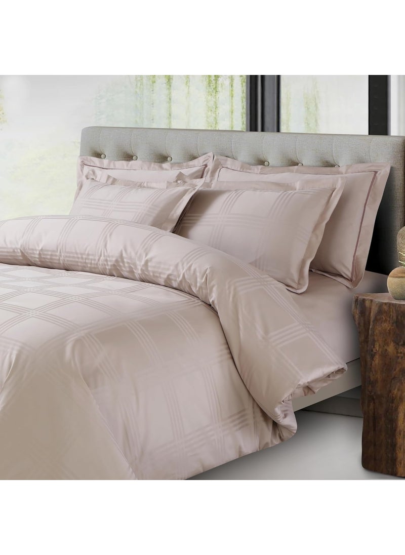 Malako Amalfi Jacquard Beige 100 Cotton Super King Size Duvet CoverQuilt Cover