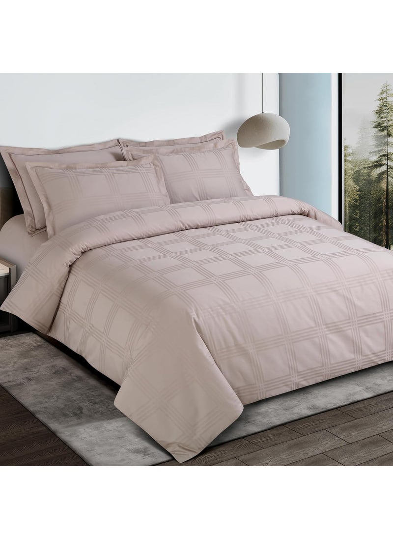 Malako Amalfi Jacquard Beige 100 Cotton Super King Size Duvet CoverQuilt Cover