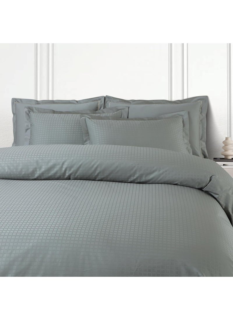 Malako Como Jacquard Olive Green 100 Cotton Super King Size Duvet CoverQuilt Cover
