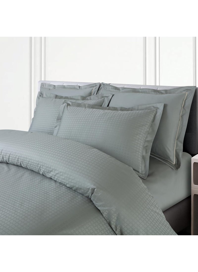 Malako Como Jacquard Olive Green 100 Cotton Super King Size Duvet CoverQuilt Cover