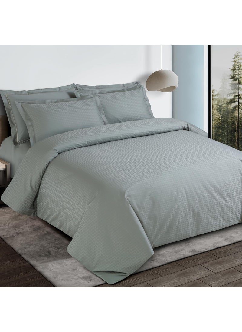 Malako Como Jacquard Olive Green 100 Cotton Super King Size Duvet CoverQuilt Cover