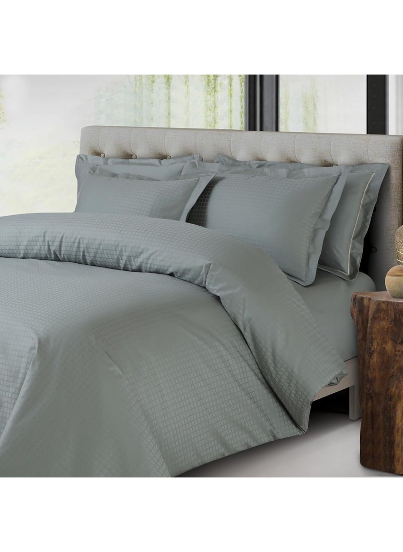 Malako Como Jacquard Olive Green 100 Cotton Super King Size Duvet CoverQuilt Cover