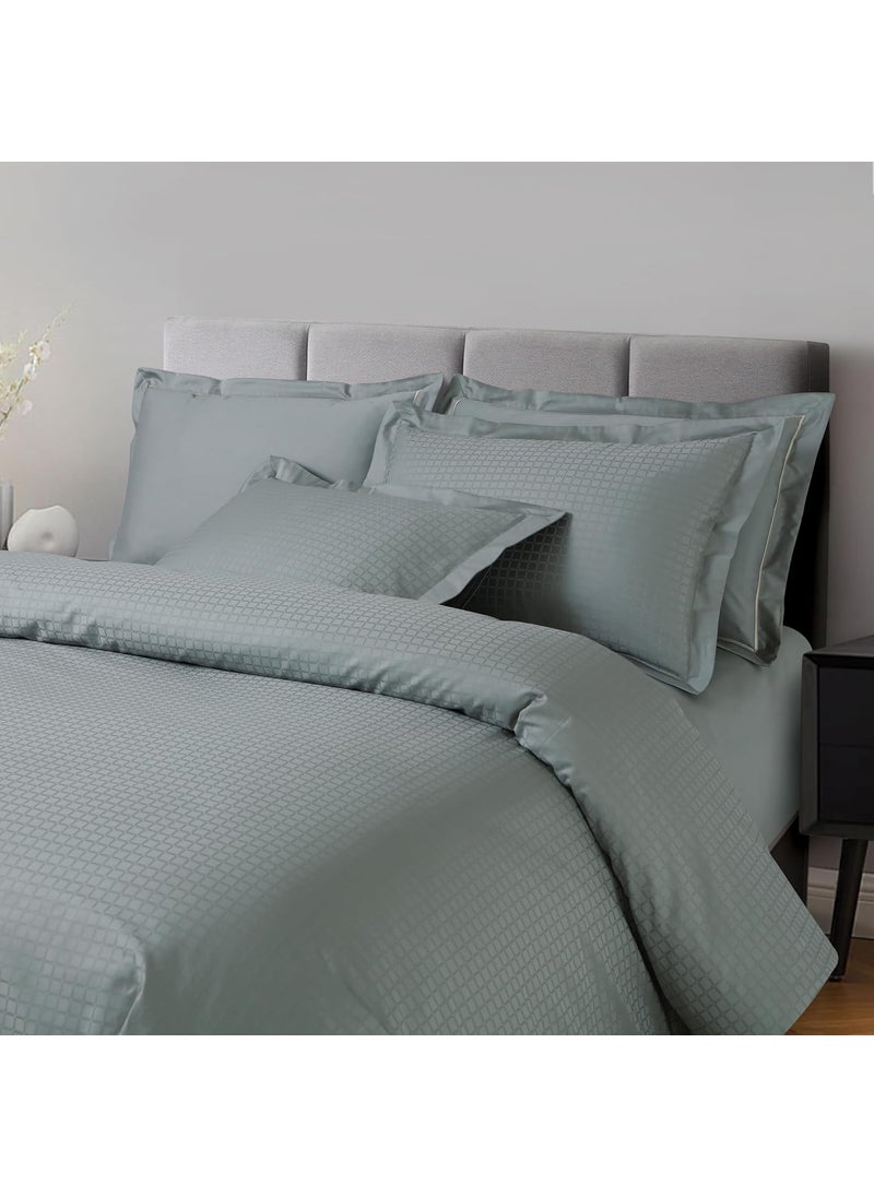 Malako Como Jacquard Olive Green 100 Cotton Super King Size Duvet CoverQuilt Cover