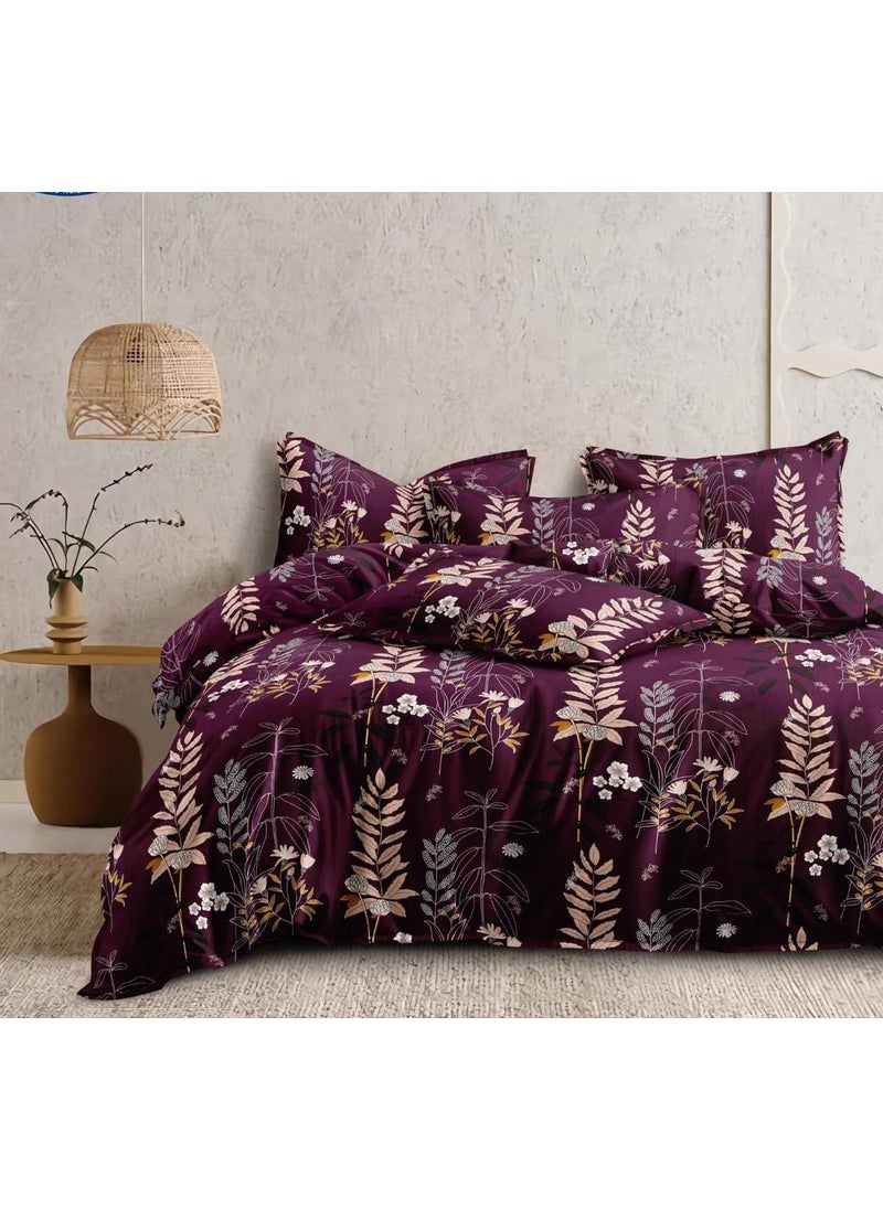 Laying Style 350 Tc Heavy Glace Cotton Super King Size Duvet Cover II Razai Cover II Quilt Cover for Double Bed Size with Zipper Dohars 108x108 inchMulticolor