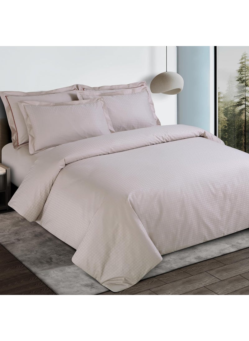 Malako Como Jacquard Beige 100 Cotton Super King Size Duvet CoverQuilt Cover